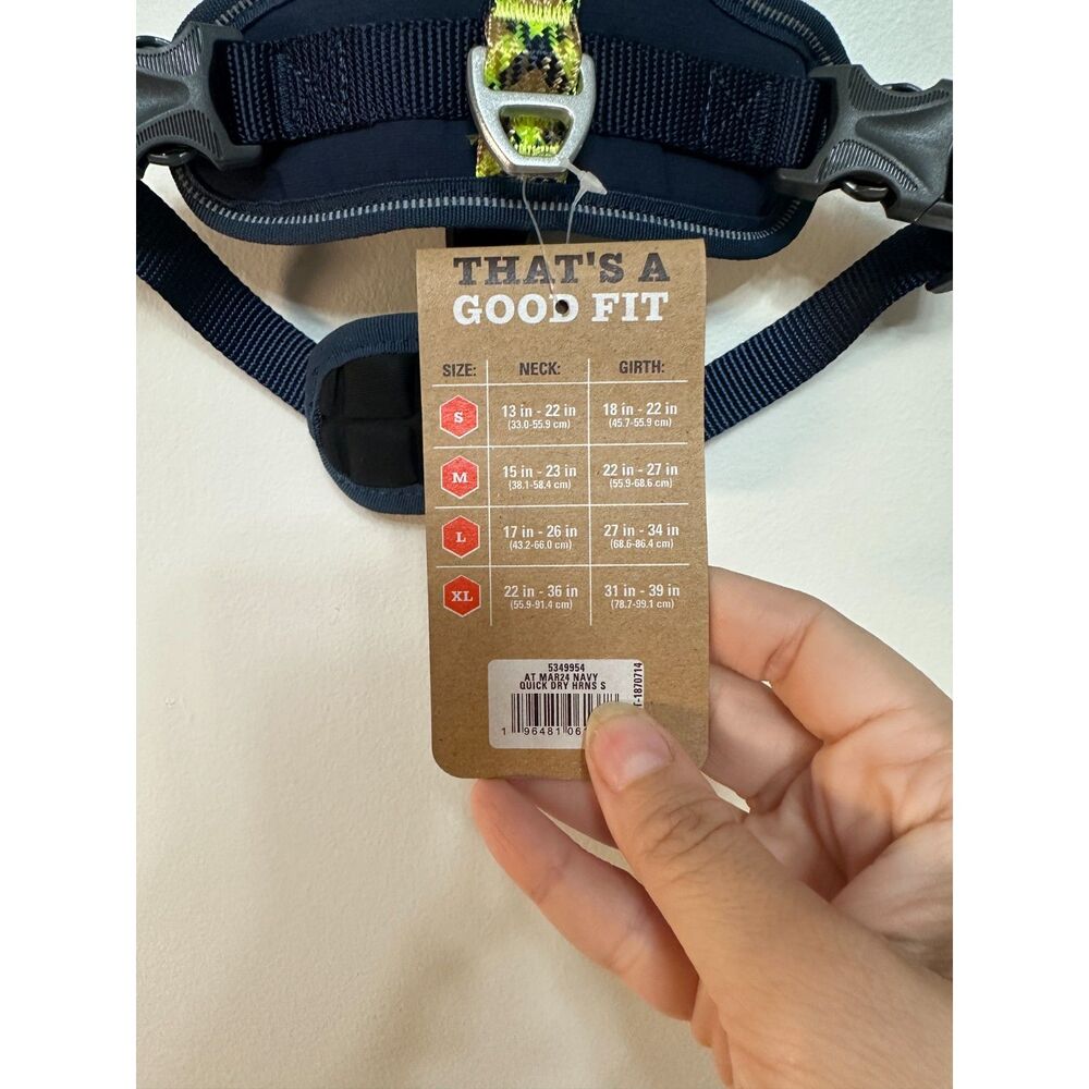 Arcadia Trail Quick-Dry Dog Harness Small Navy Blue Reflective Adjustable Hiking